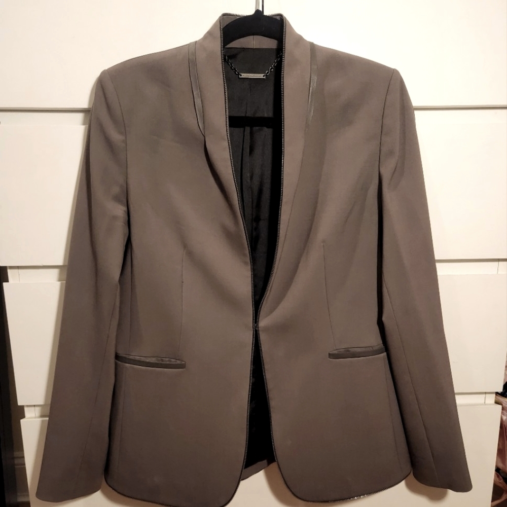 Elie Tahari Women Size 6 Taupe Blazer Suit Jacket